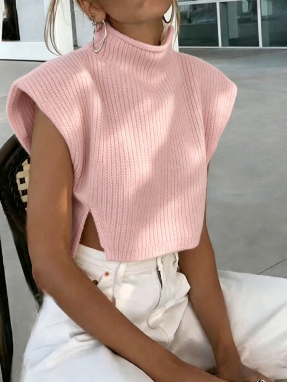 Pink Casual Women's Knit Top
